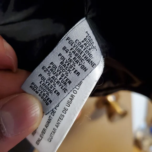 Women's Rough Hewn Grey Black Faux Leather Jacket with Fur Trim Size Medium - Picture 4 of 4